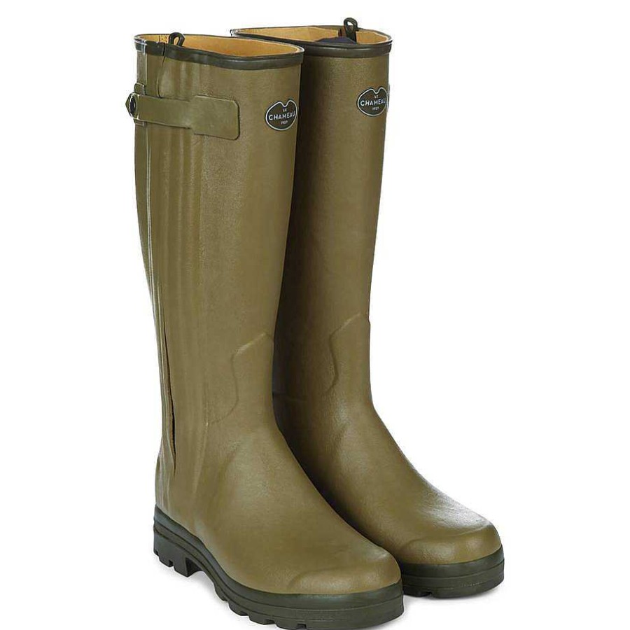 Bottes Hautes En Caoutchouc | Le Chameau Botte Chasseur Doublee De Cuir Pour Hommes