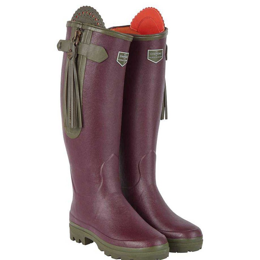 Bottes Hautes En Caoutchouc | Le Chameau Botte Doublee Neoprene L'Alliance Pour Femme - Mollet Etroit