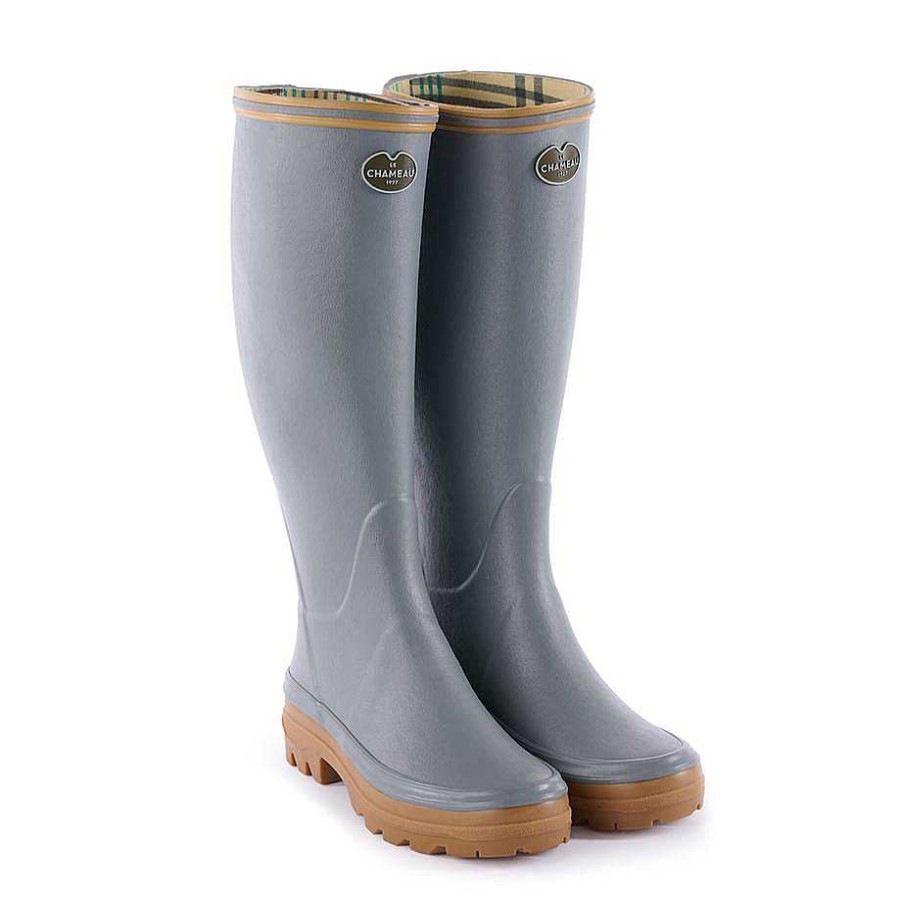 Bottes Hautes En Caoutchouc | Le Chameau Botte Giverny Doublee En Jersey Pour Femme