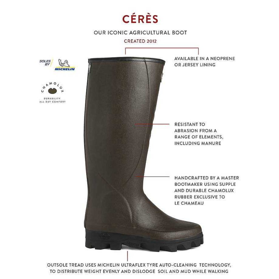 Bottes Hautes En Caoutchouc | Le Chameau Botte Ceres Doublee En Neoprene Pour Hommes