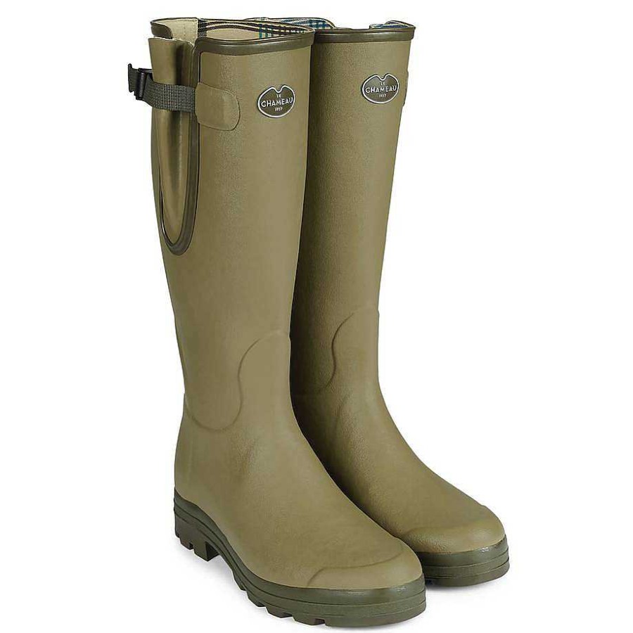 Bottes Hautes En Caoutchouc | Le Chameau Botte Vierzon Doublee En Jersey Pour Hommes